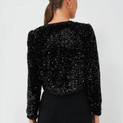SELF PORTRAIT Black Sequin Cropped Jacket -Outlet Toggify Store rMll0sFfHSECRAoNpgt20kdipl5yJuse 1