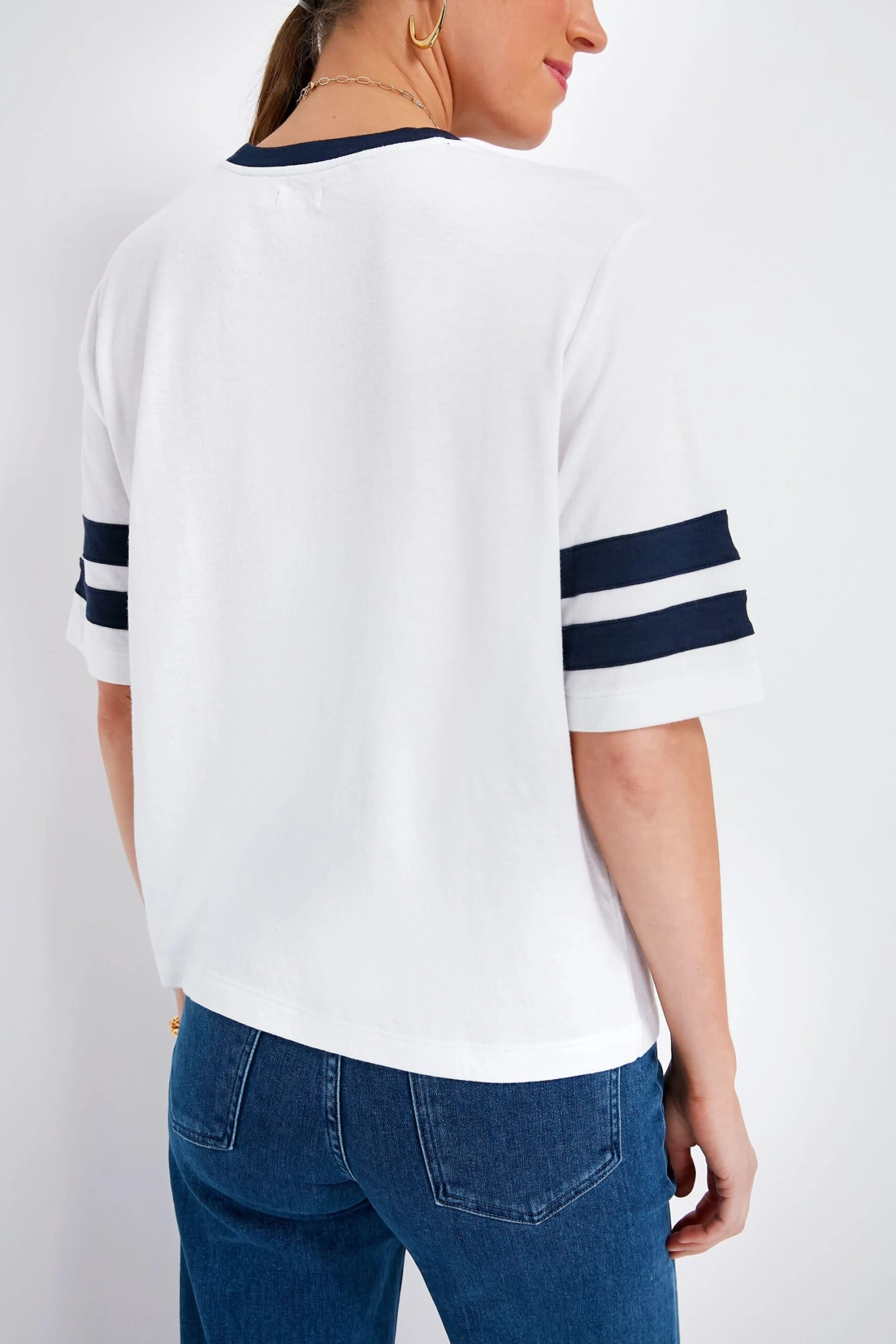 Bright White Cloud Varsity Tee 5 Bright White Cloud Varsity Tee - Image 5