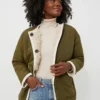Natural And Olive Reversible Polar Bear Jacket