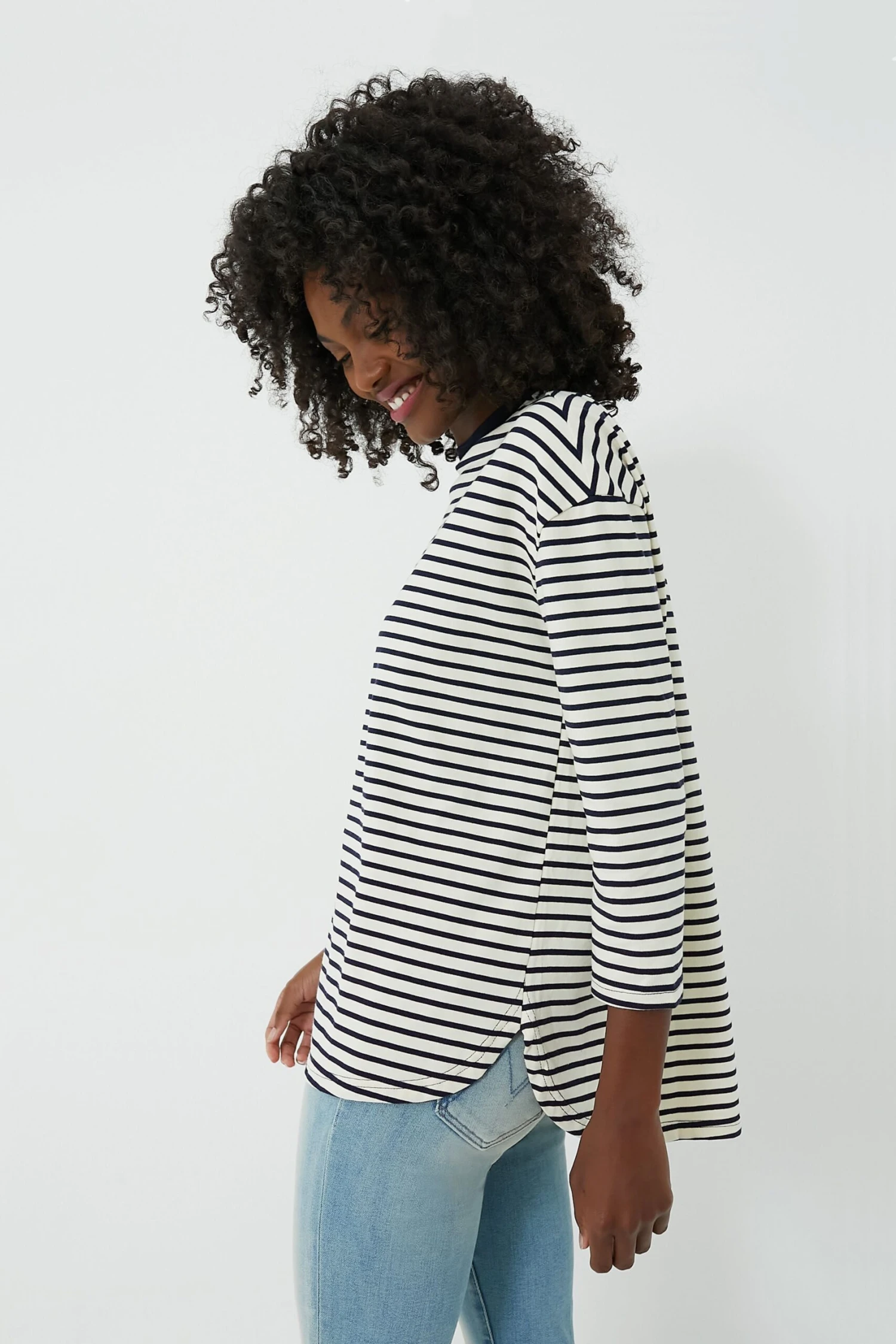 Navy Striped Knit Popover 3 Navy Striped Knit Popover - Image 3