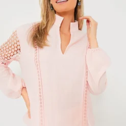 Pink Salt Eyelet Jane Blouse