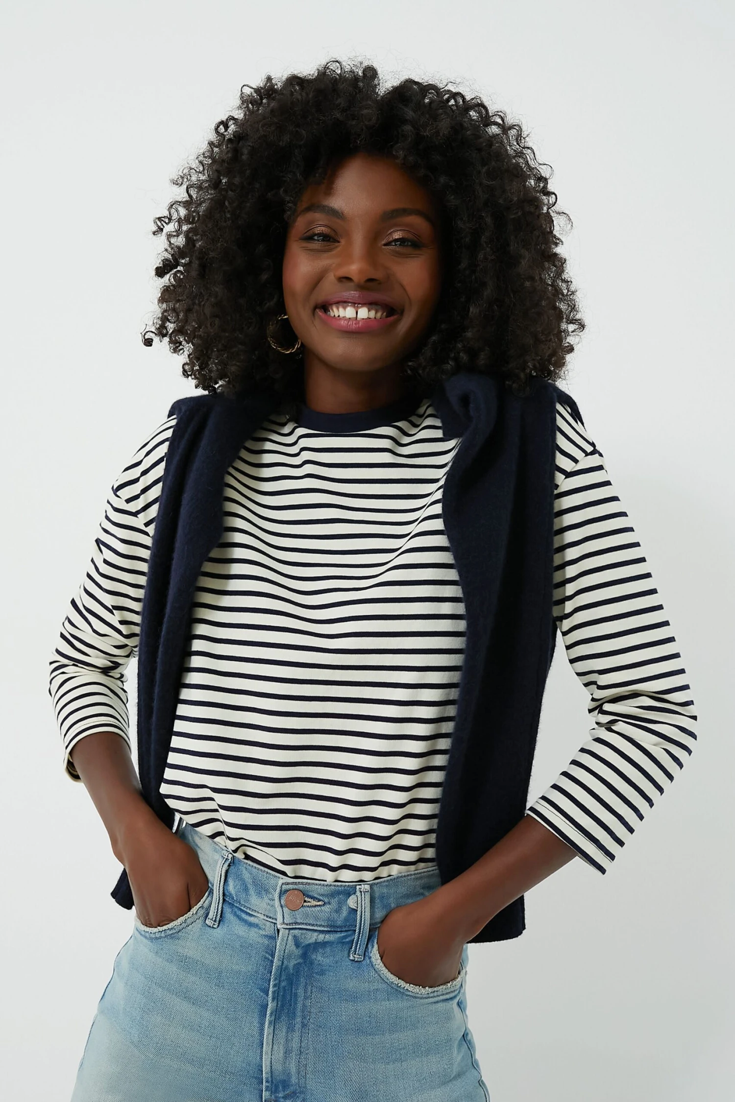 Navy Striped Knit Popover 8 Navy Striped Knit Popover - Image 8