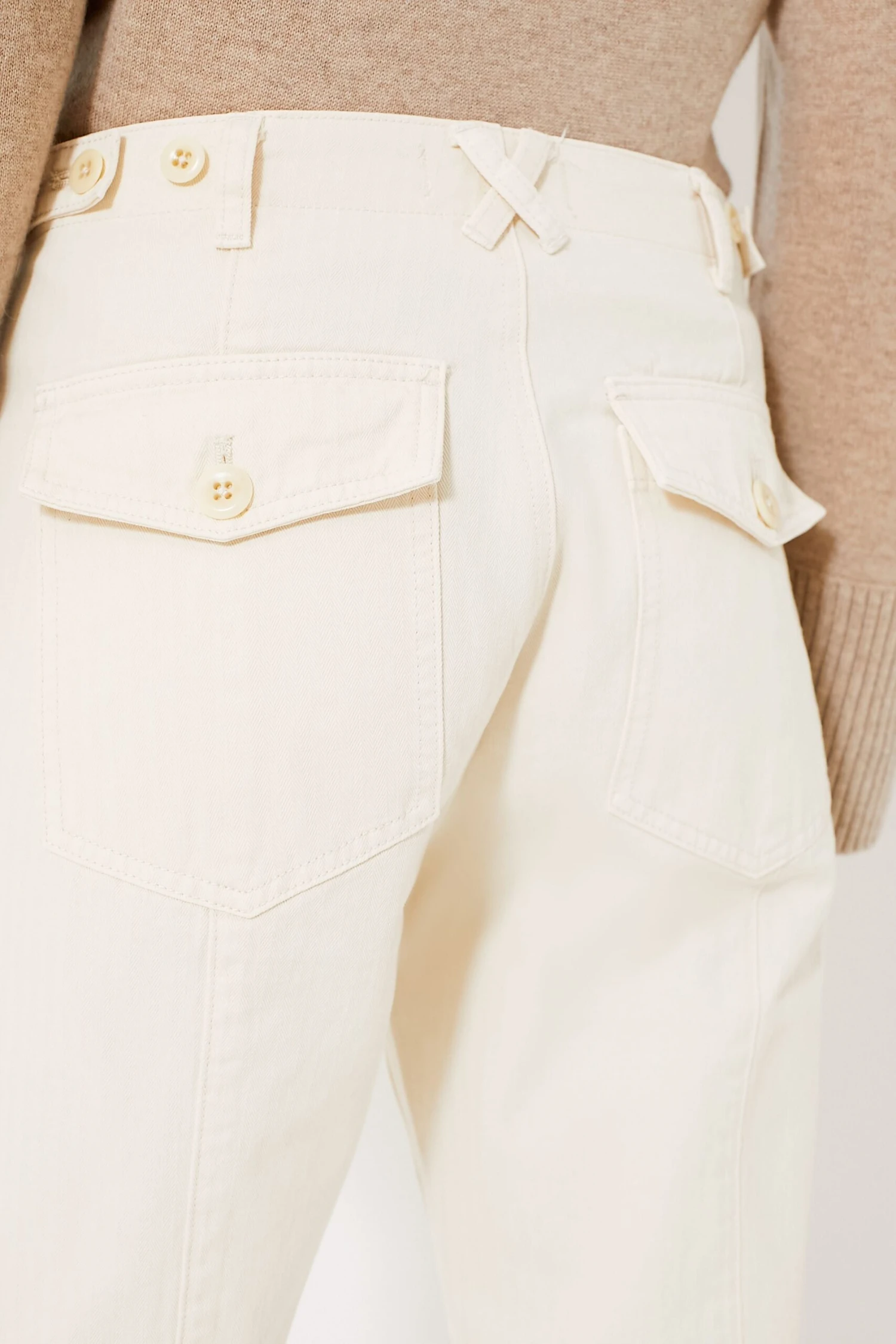 Ecru Herringbone Neil Pant 5 Ecru Herringbone Neil Pant - Image 5