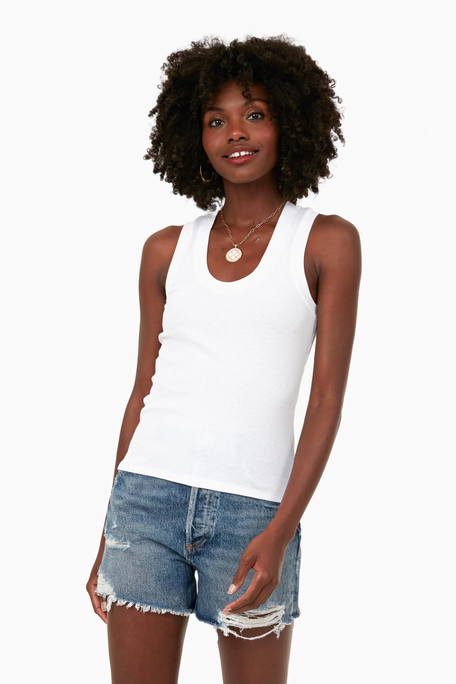 White Sirena Rib Tank 1 White Sirena Rib Tank