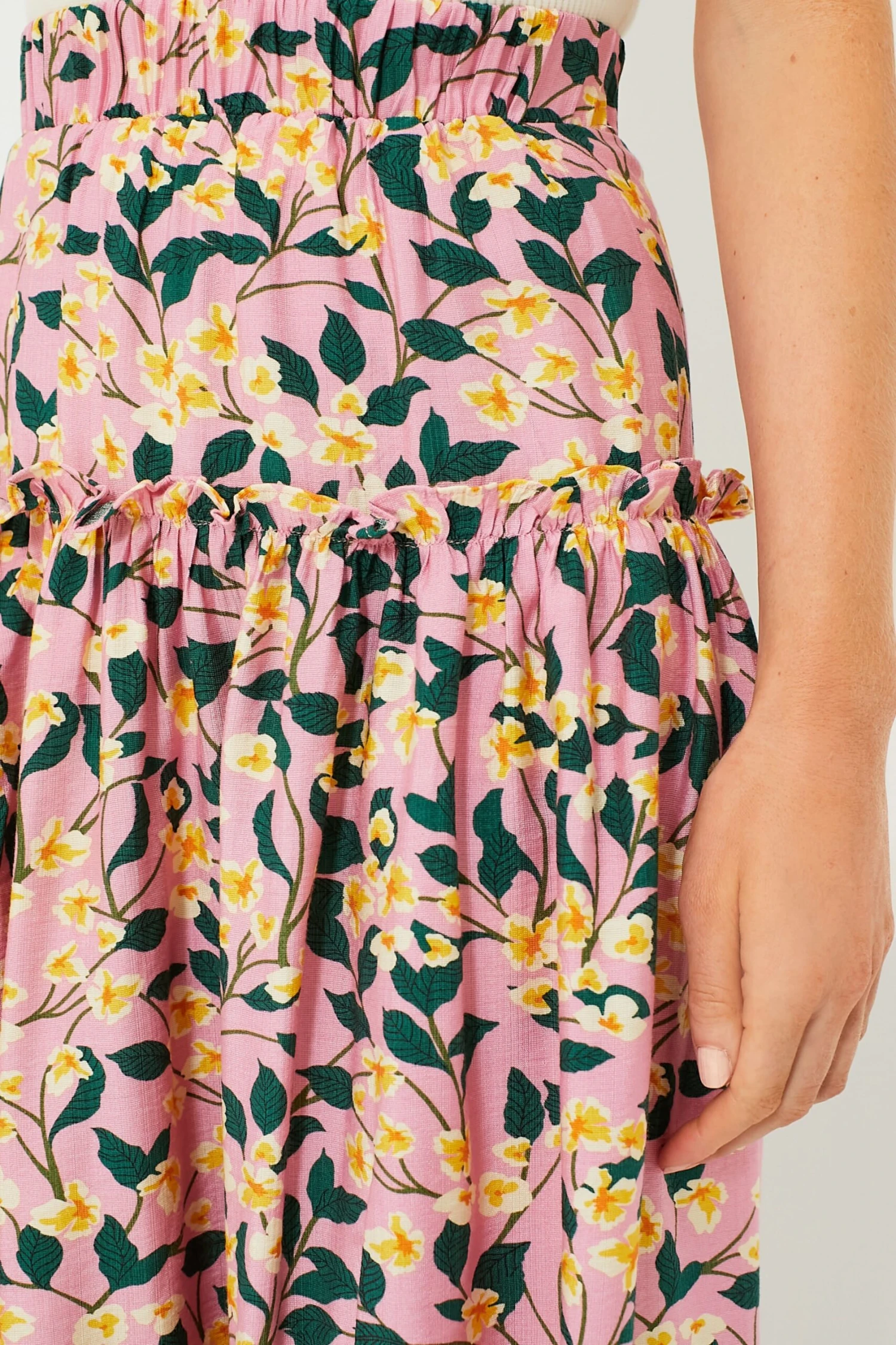 Exclusive Pink Multi Ruffled Maxi Skirt 5 Exclusive Pink Multi Ruffled Maxi Skirt - Image 5