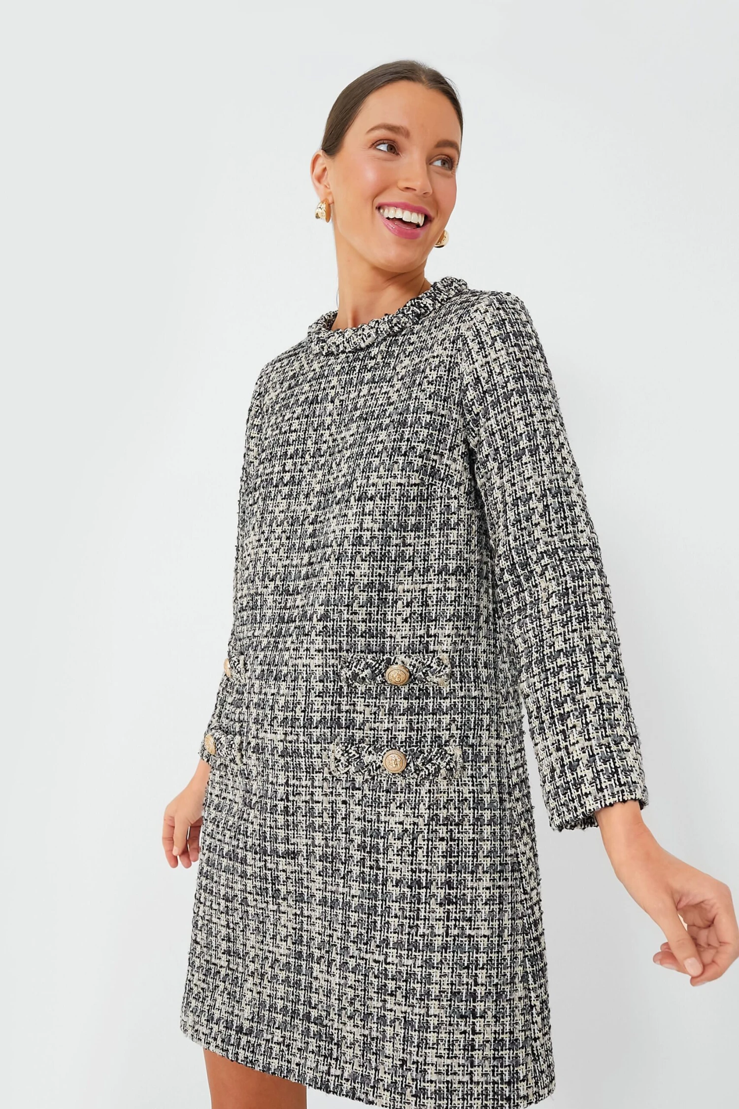 Smoke And Mirrors Long Sleeve Tweed Jackie Dress 7 Smoke And Mirrors Long Sleeve Tweed Jackie Dress - Image 7
