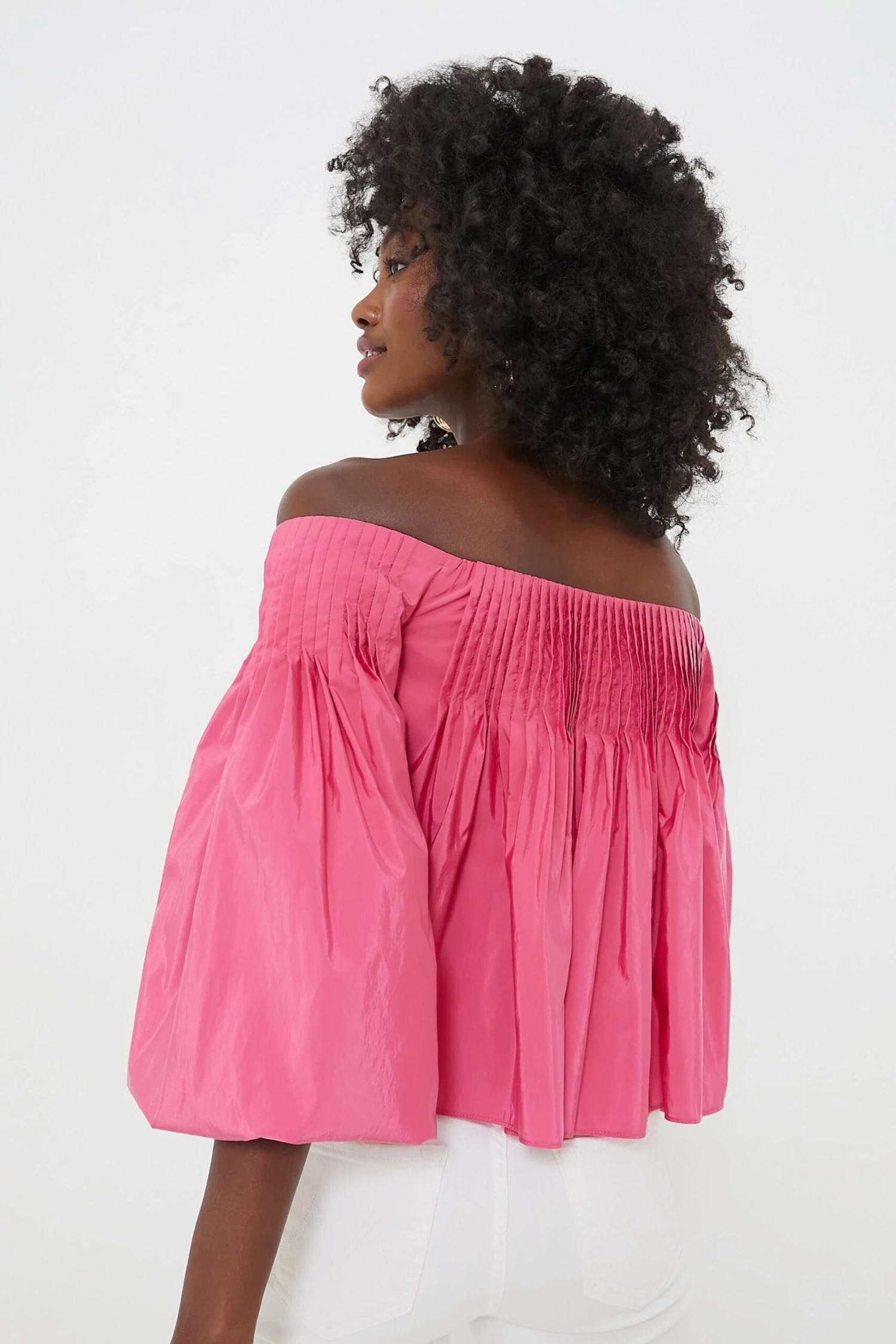 Hot Pink Pleated Portia Top 3 Hot Pink Pleated Portia Top - Image 3