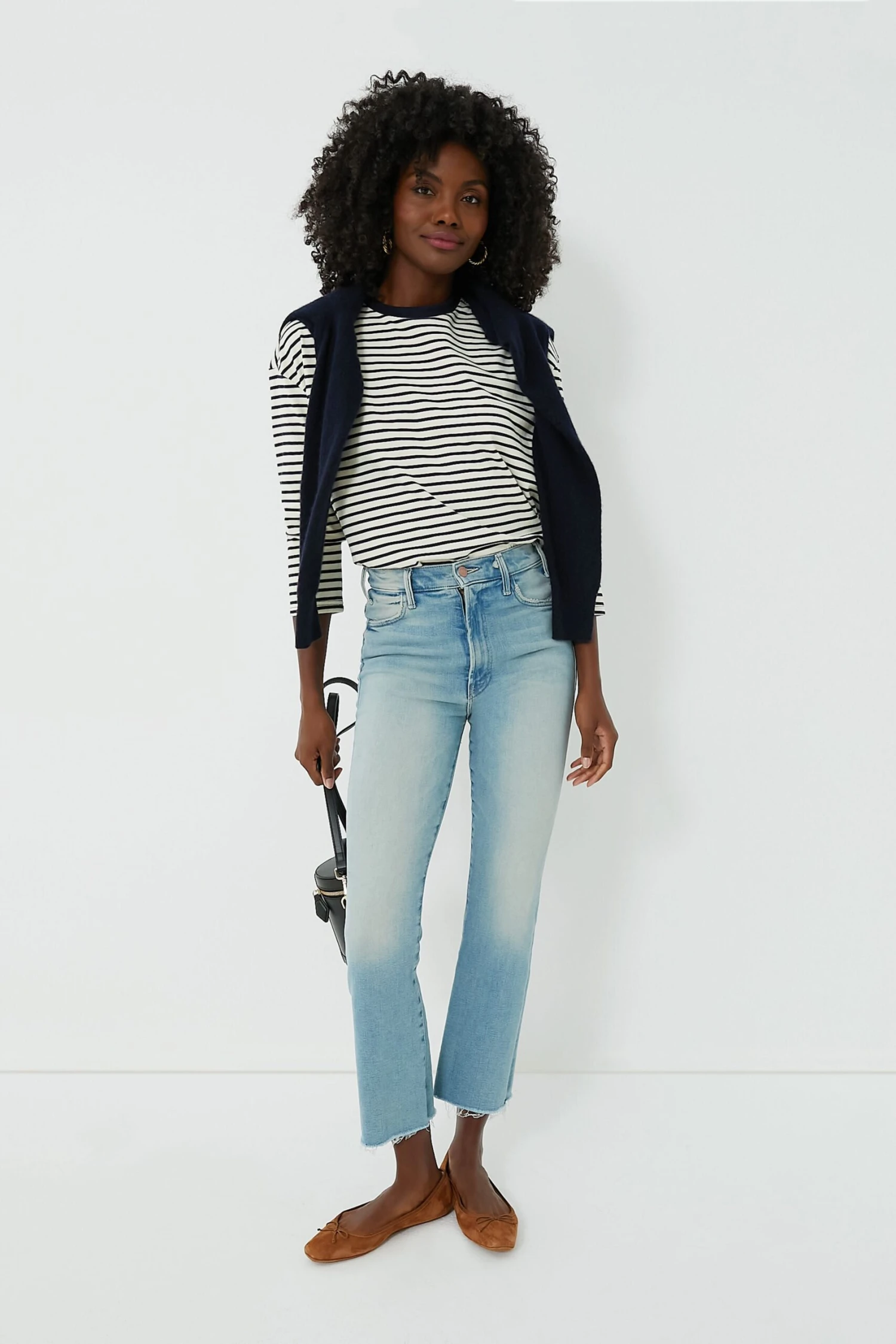 Navy Striped Knit Popover 6 Navy Striped Knit Popover - Image 6