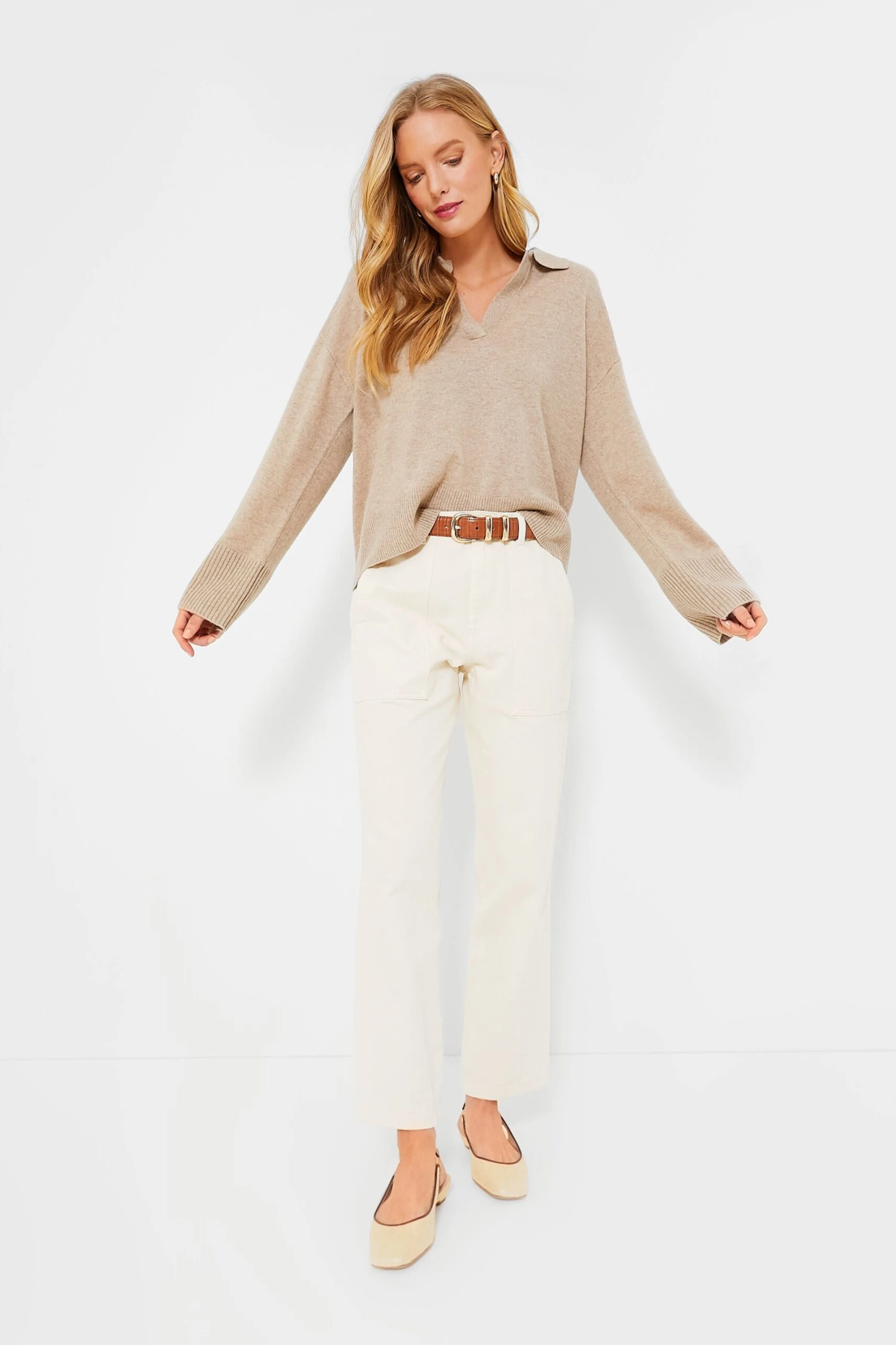 Ecru Herringbone Neil Pant 6 Ecru Herringbone Neil Pant - Image 6